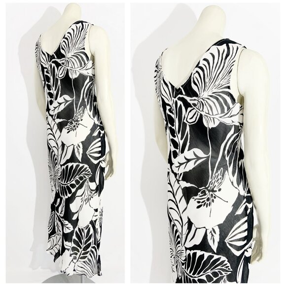 Vintage Y2K Beaded Print Dress in Black and White / size Small-Medium - Picture 5 of 10